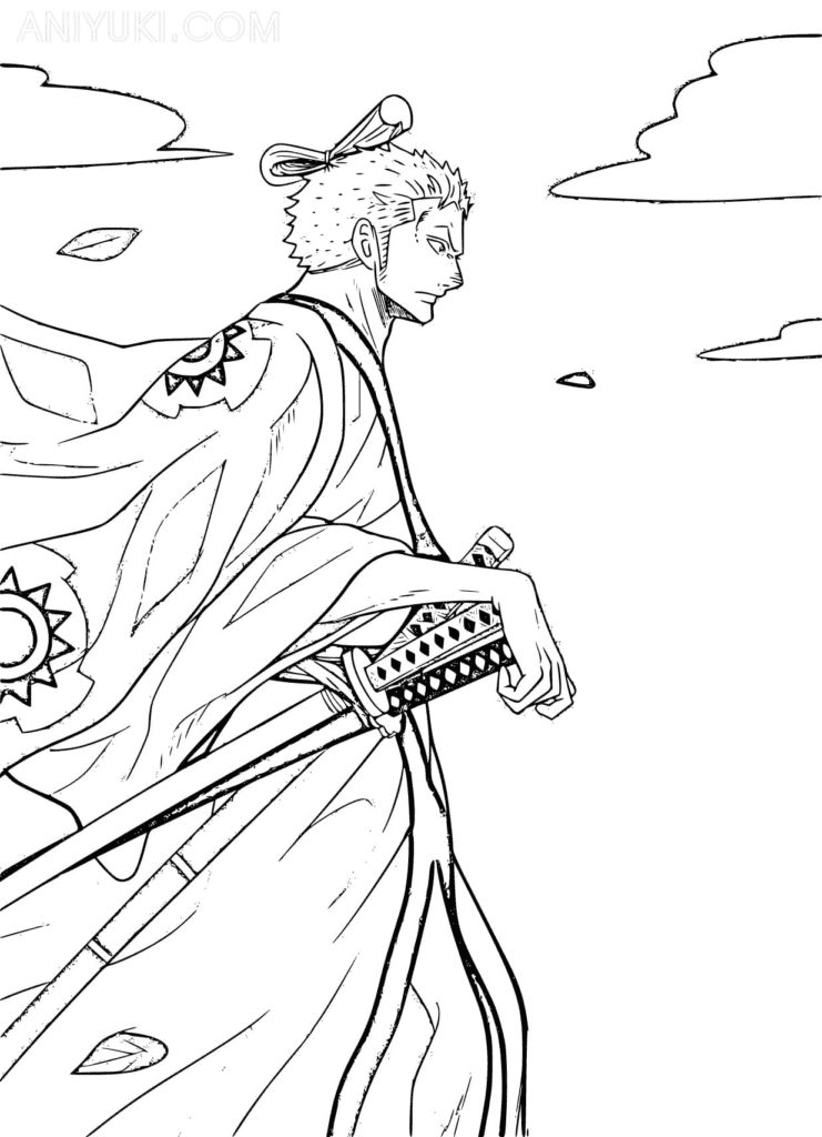 Roronoa zoro coloring pages printable for free download