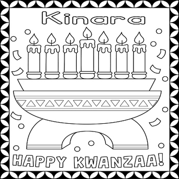 Kwanzaa kinara coloring page seven candles menorah symbol coloring sheet