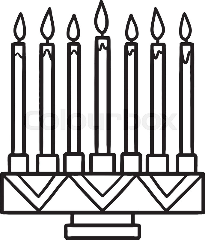 Kwanzaa kinara isolated coloring page for kids stock vector