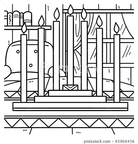 Kwanzaa kinara coloring page for kids