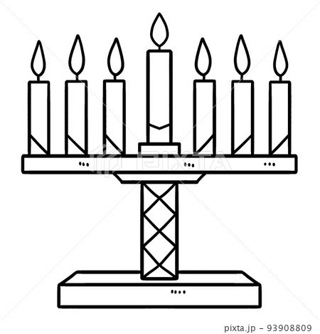 Kwanzaa kinara isolated coloring page for kidsãããããç æ