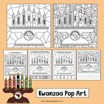 Kwanzaa activities coloring pages kinara writing holidays around the world