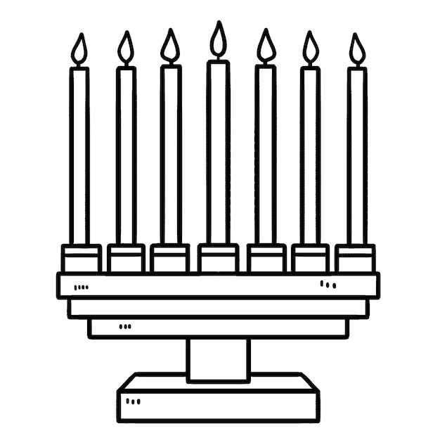 Premium vector kwanzaa kinara isolated coloring page for kids