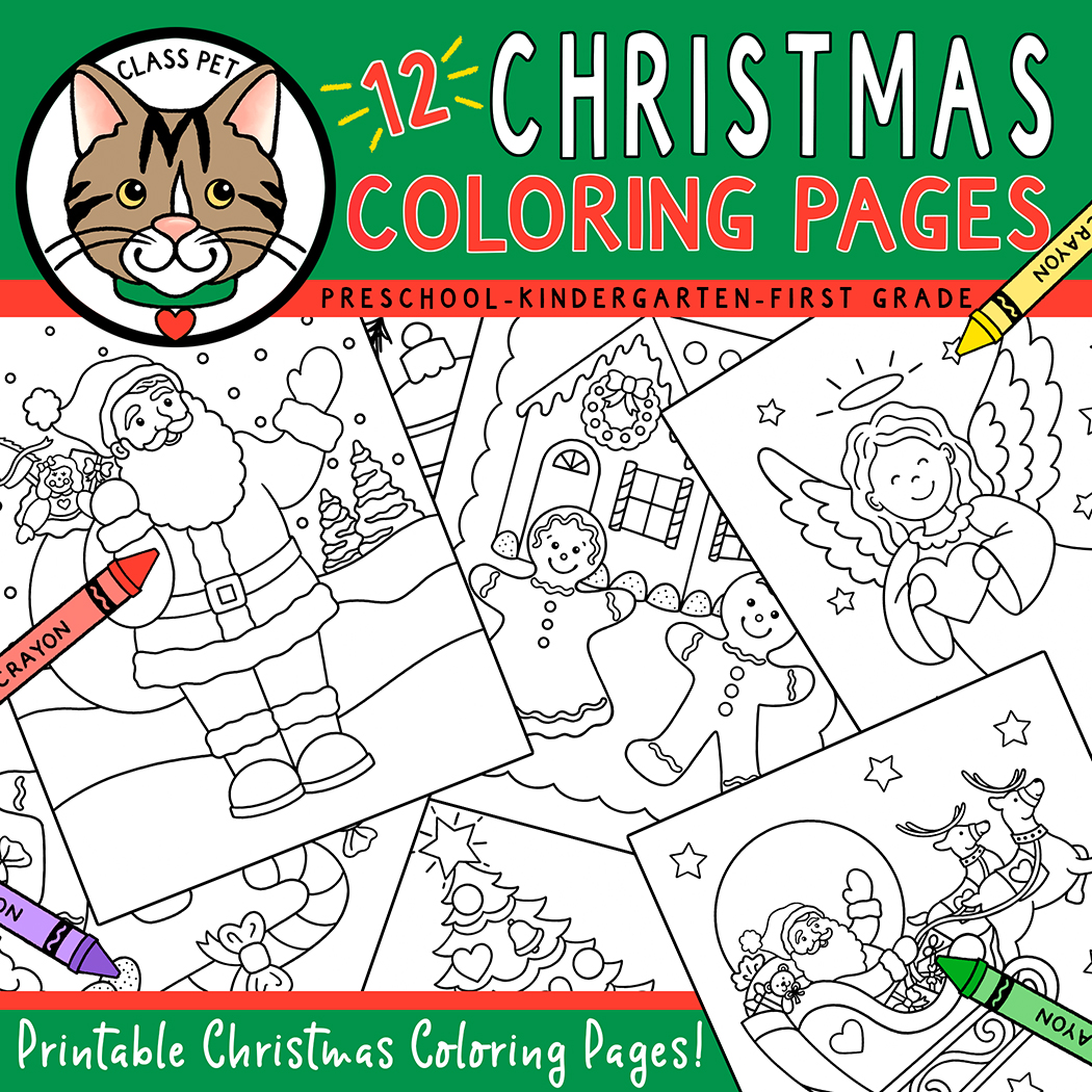 Christmas coloring pages for preschool kindergarten first grade made by teachers