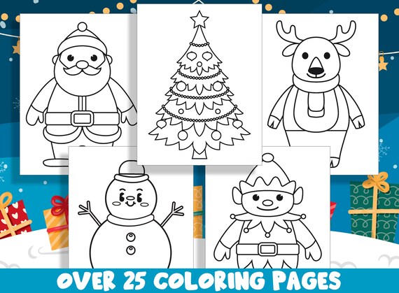 Simple christmas coloring book printable christmas coloring pages for preschool kindergarten elementary school children to print color