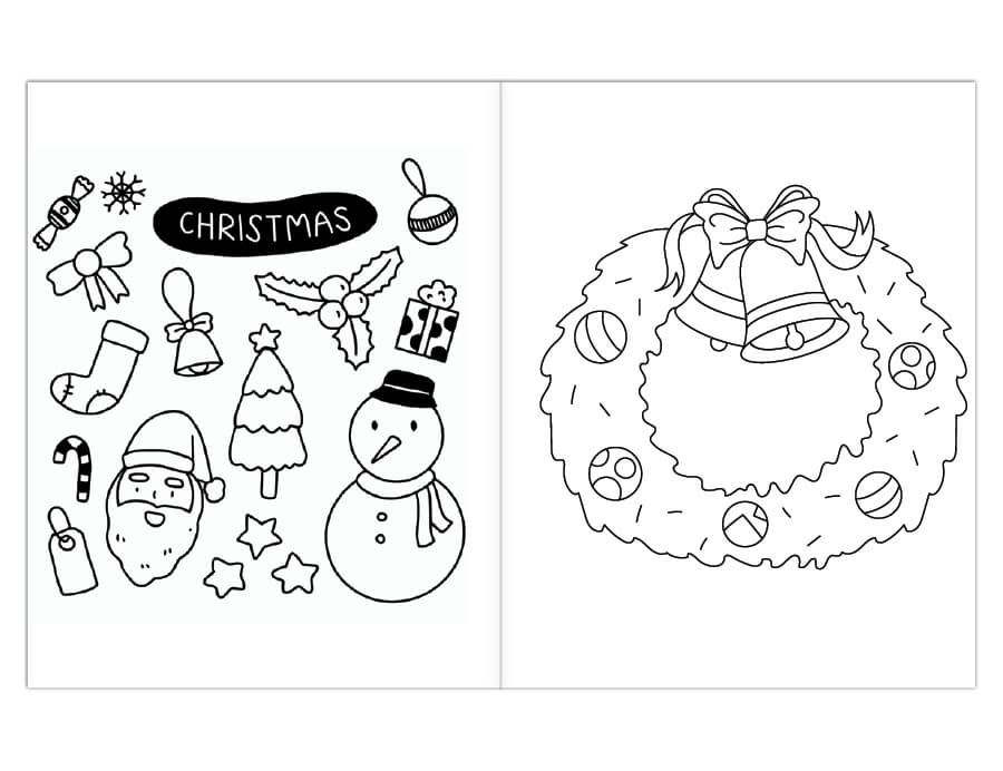 Childrens christmas coloring book saddle stitched with images