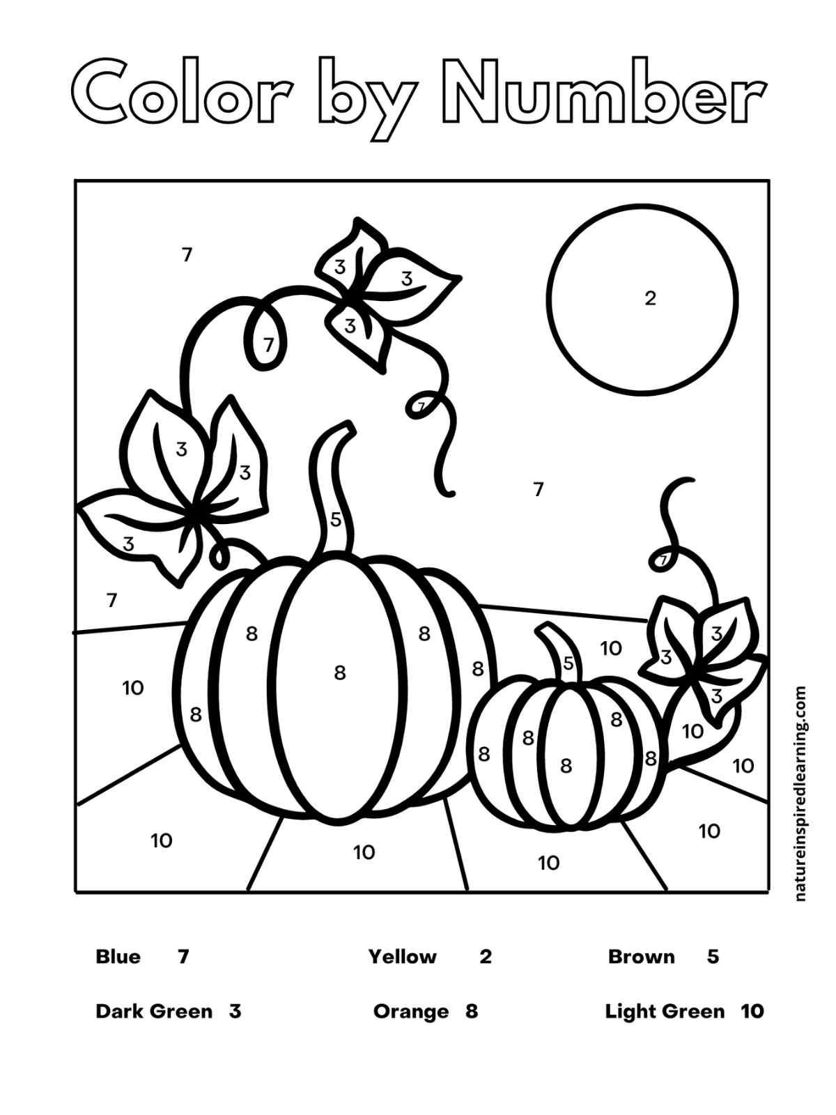 Fall color by number worksheets free kindergarten colors fall coloring sheets halloween preschool