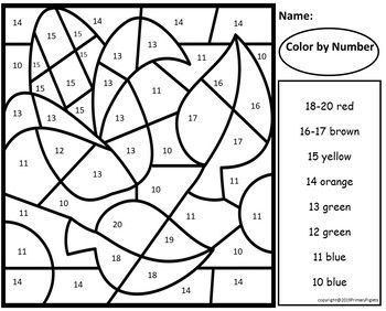 Fall coloring pages color by number code math sheets elementary school activities kindergarten math activities first grade activities