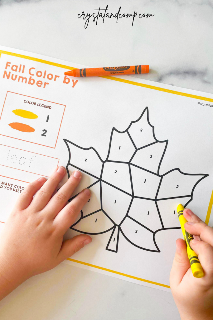 Fall color by number printables