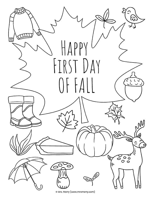 Free first day of fall coloring pages printable mrs merry