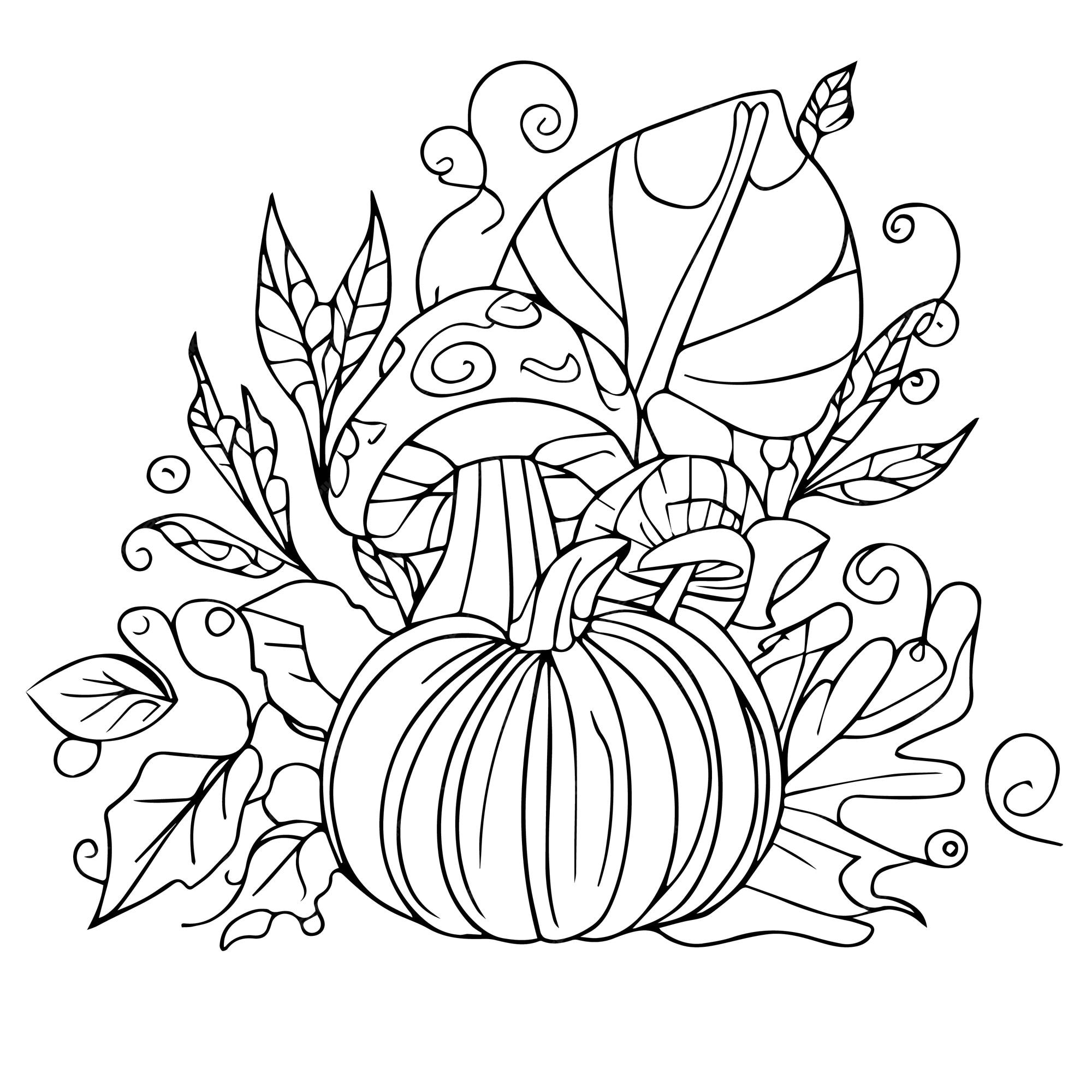 Premium vector fallthemed coloring pages kindergarten fall coloring pages fall coloring pages for adults