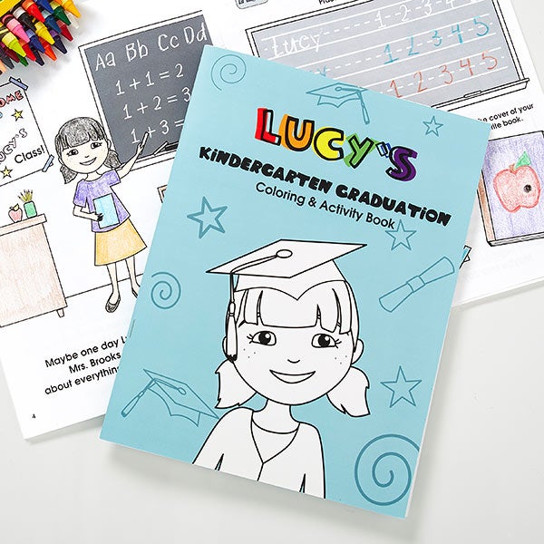 Personalized kids graduation coloring book