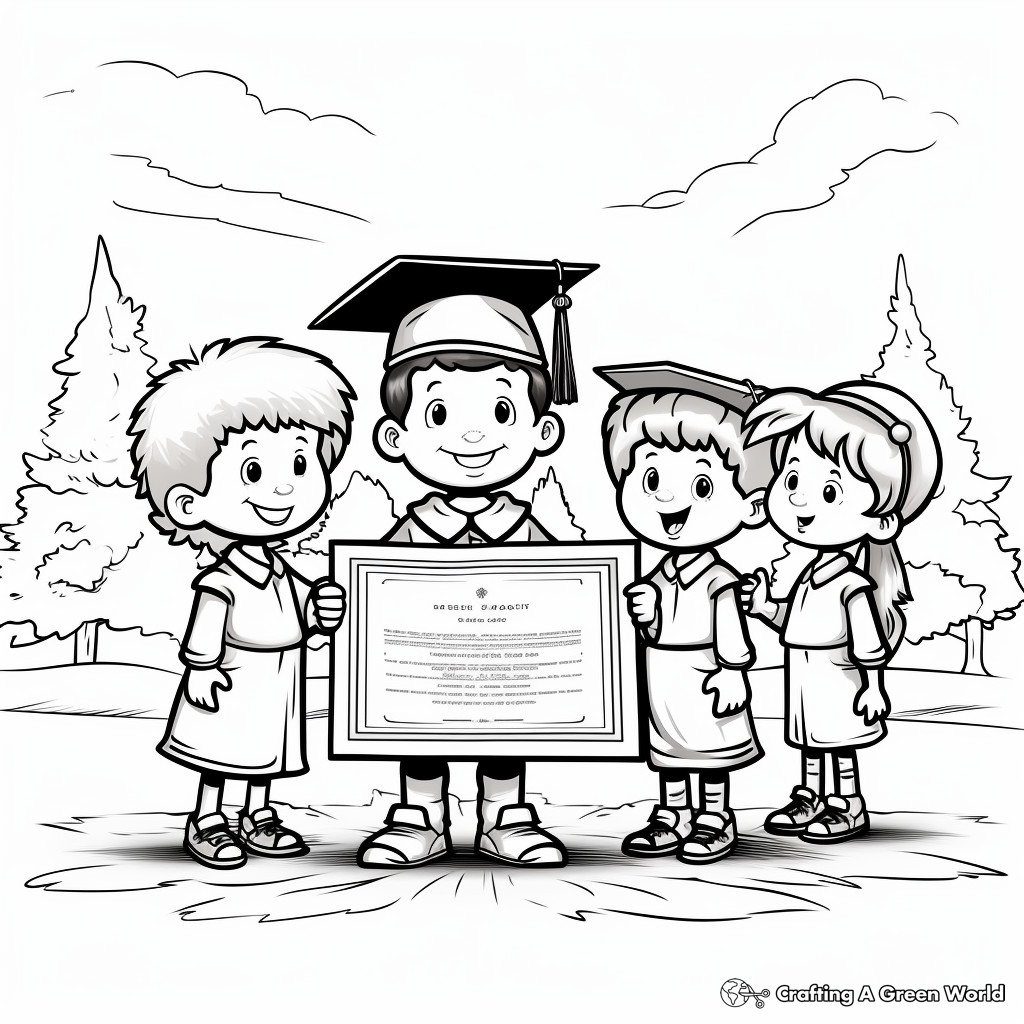 Graduation coloring pages