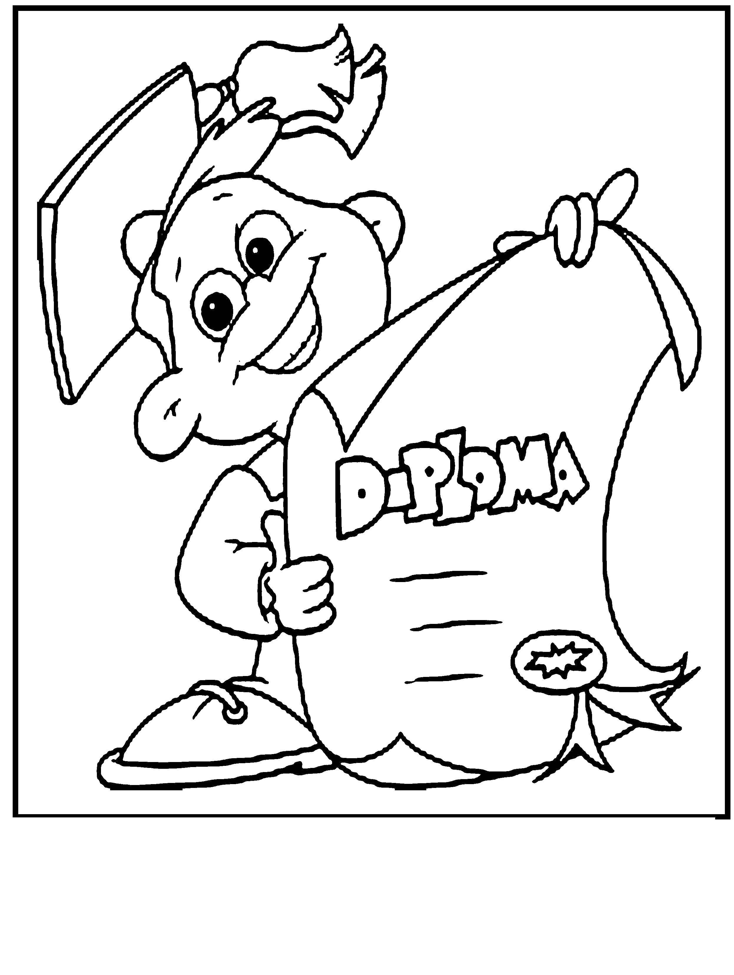 Online coloring pages coloring page the boy with diploma school download print coloring page