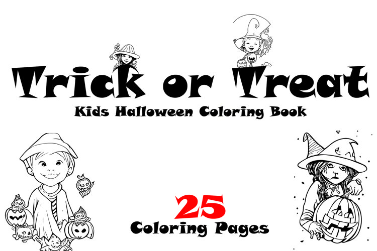 Trick or treat kids halloween coloring book