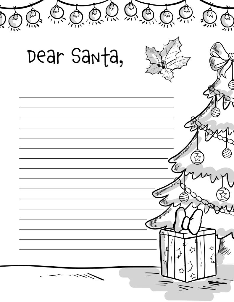 Free printable letter to santa loring pages stamps and envelopes