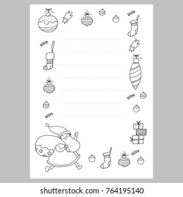 Christmas coloring page christmas wish list stock vector royalty free