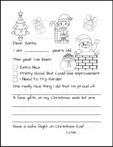 Free printable fill in the blank letter to santa template