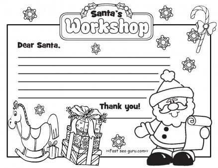 Printable christmas letter to santa claus write template