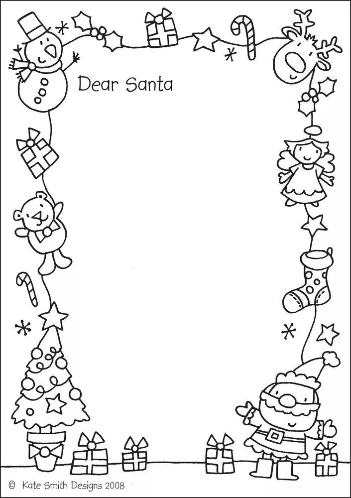 Free letter to santa templates for kids santa letter template santa template printable christmas coloring pages