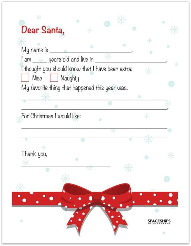 Free printable letters to santa templates