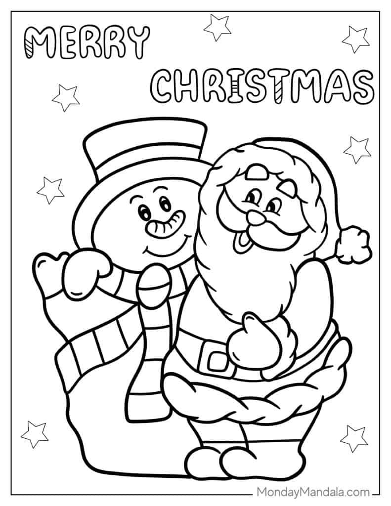 Santa coloring pages free pdf printables