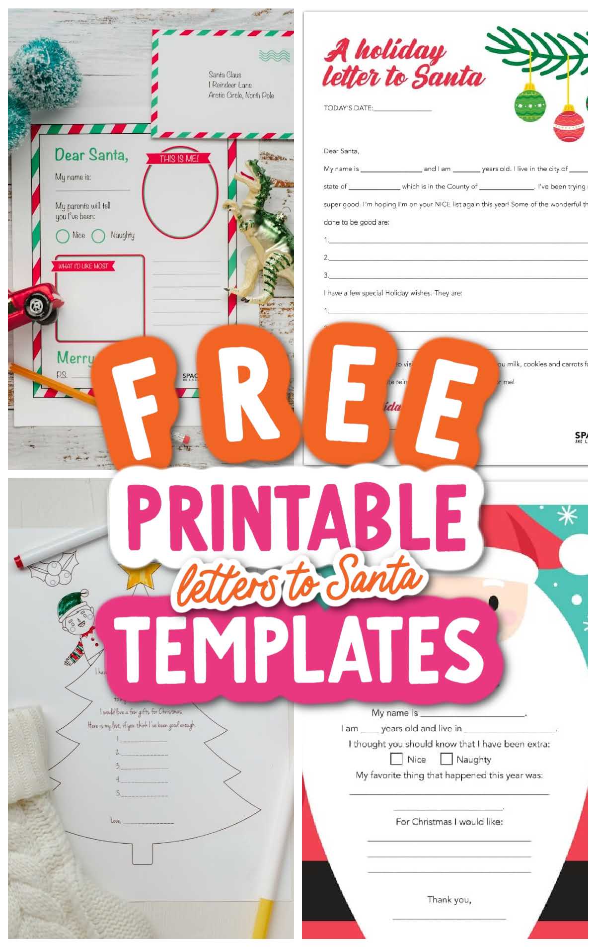 Free printable letters to santa templates