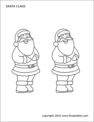 Santa claus free printable templates coloring pages