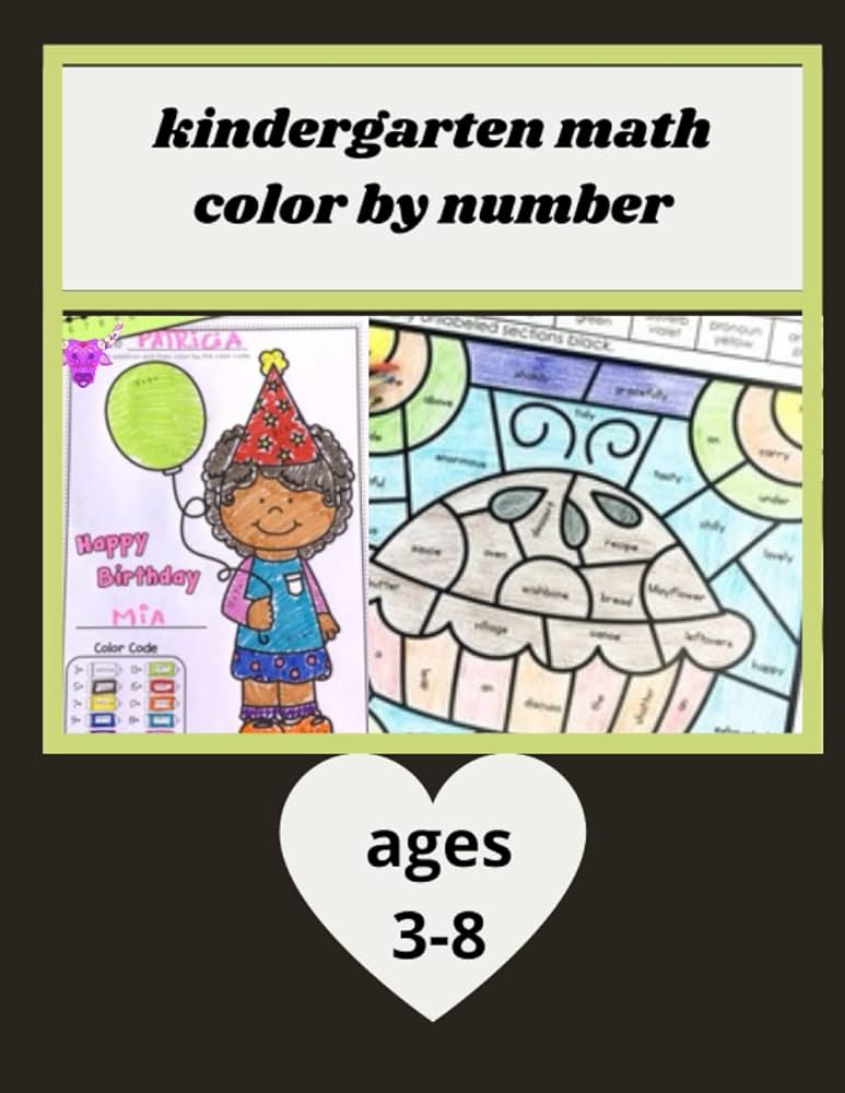 Kindergarten math color by number color by number for kids ages