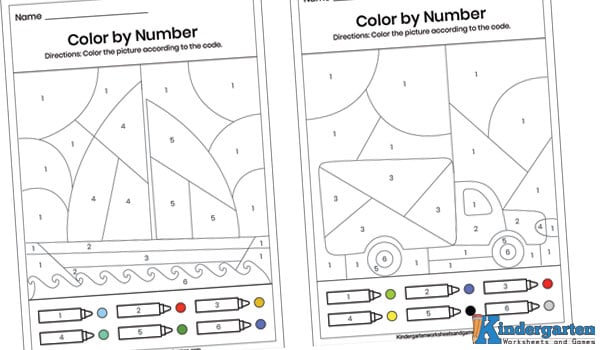 Free printable kindergarten math coloring worksheets