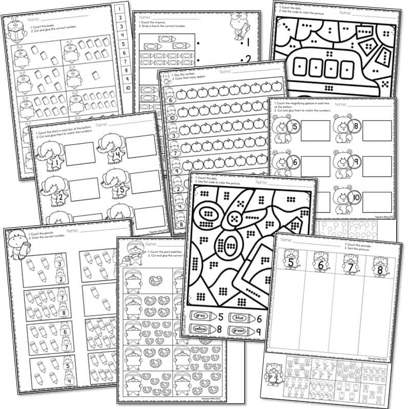 Kindergarten math worksheets