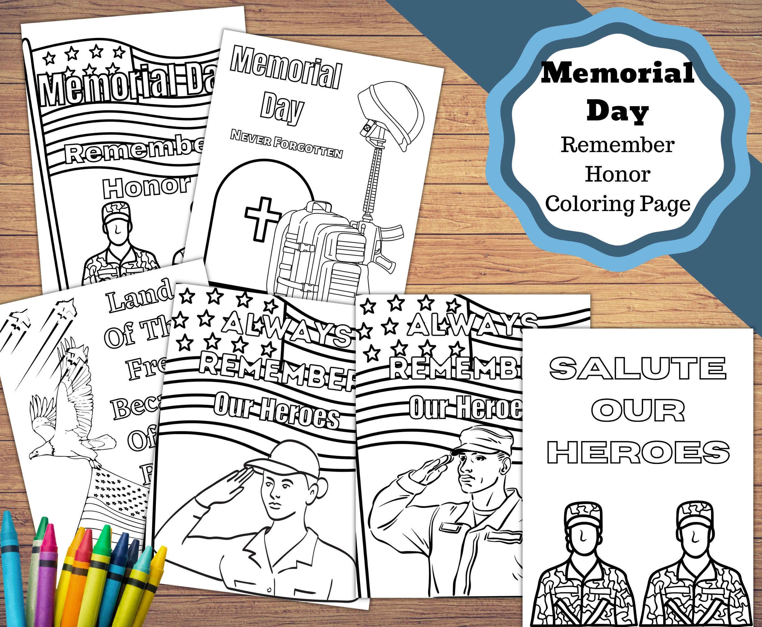 Printable memorial day coloring pages honor our heroes coloring pages