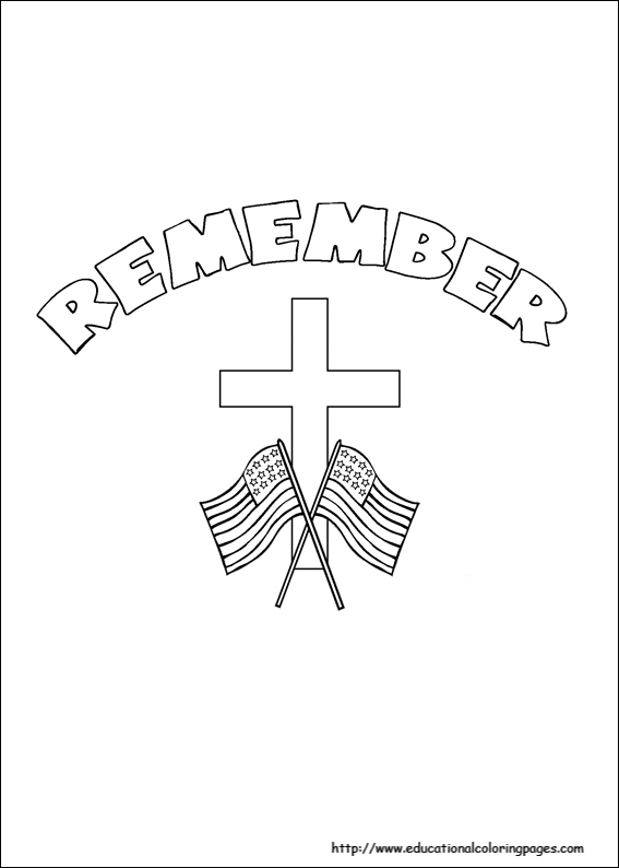 Memorial coloring pages free for kids