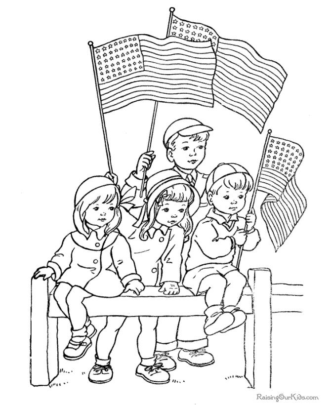 Memorial day coloring page for kids