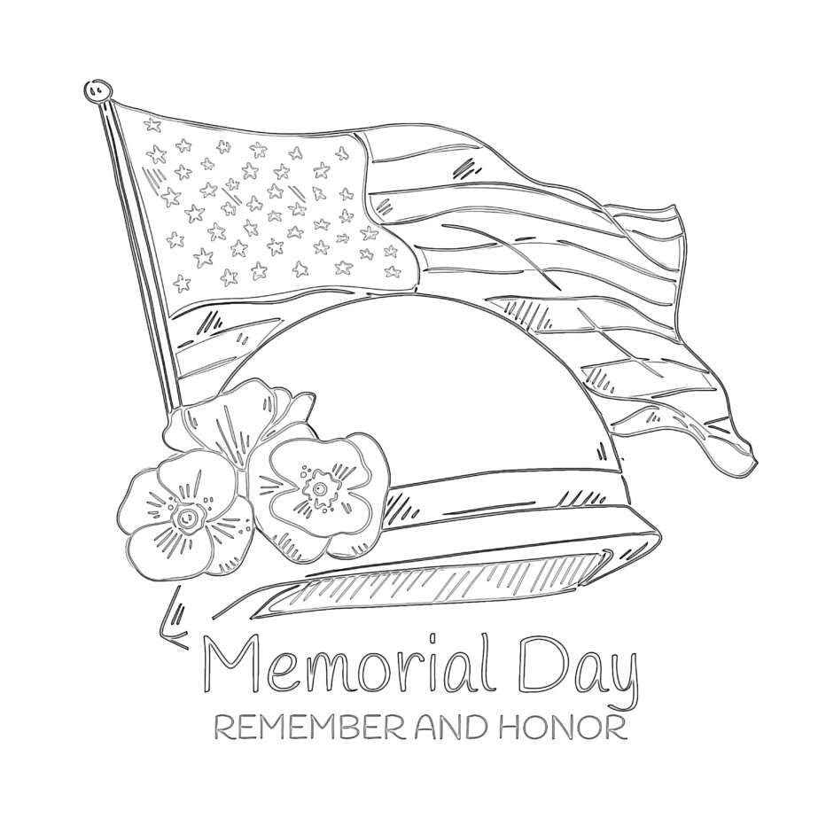 Usa memorial day coloring page