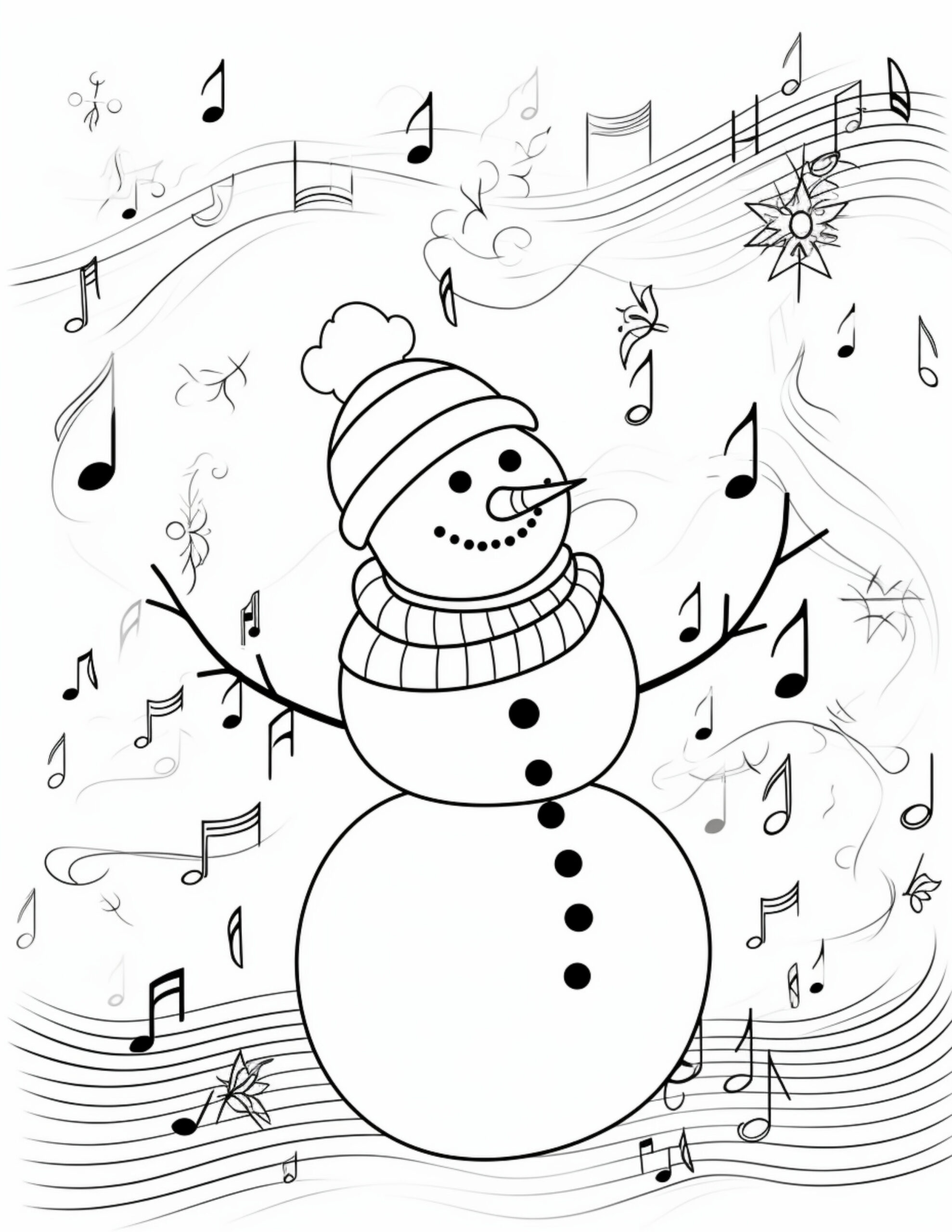 Music christmas coloring pages