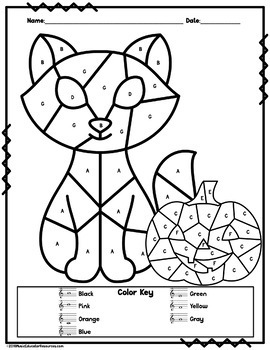 Color by music reproducible music coloring sheets halloween â music educator resources