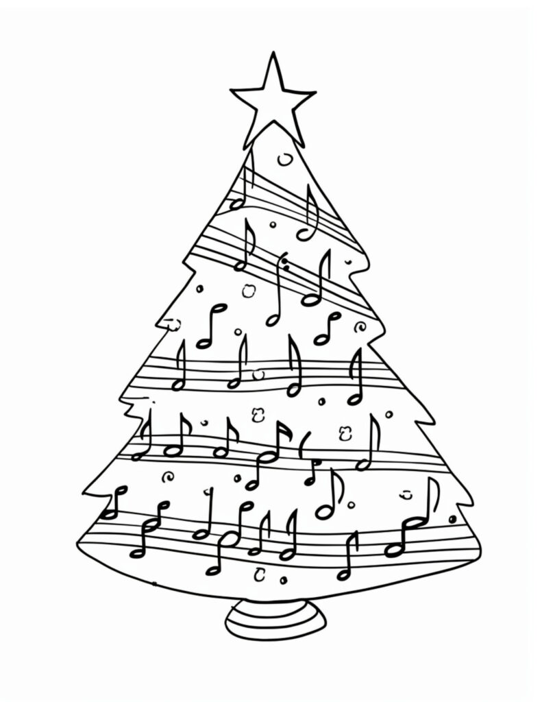 Music christmas coloring pages