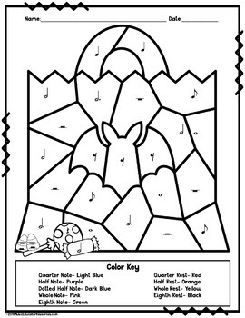 Color by music reproducible music coloring sheets halloween â music educator resources