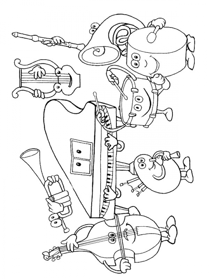 Get this printable music coloring pages for kindergarten