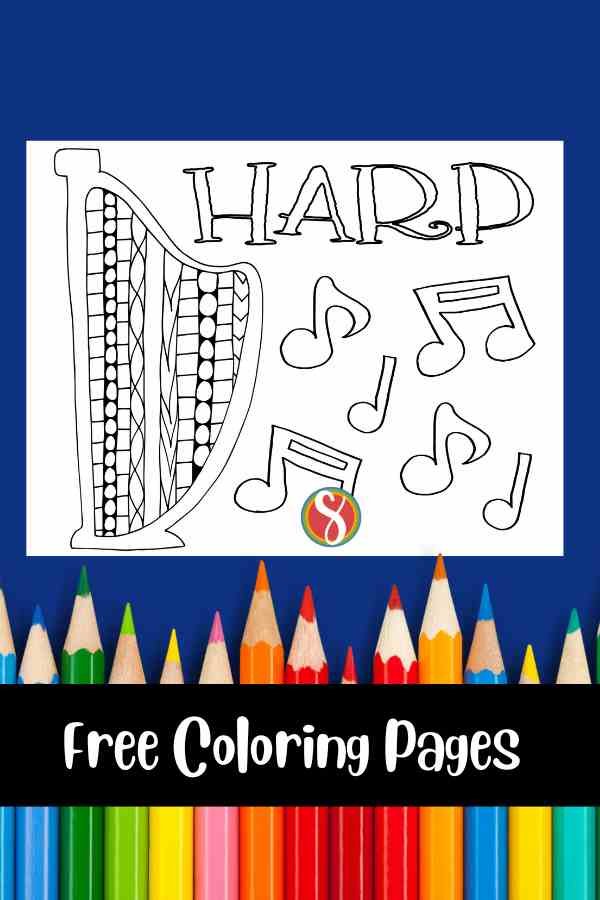 Free music coloring pages â stevie doodles