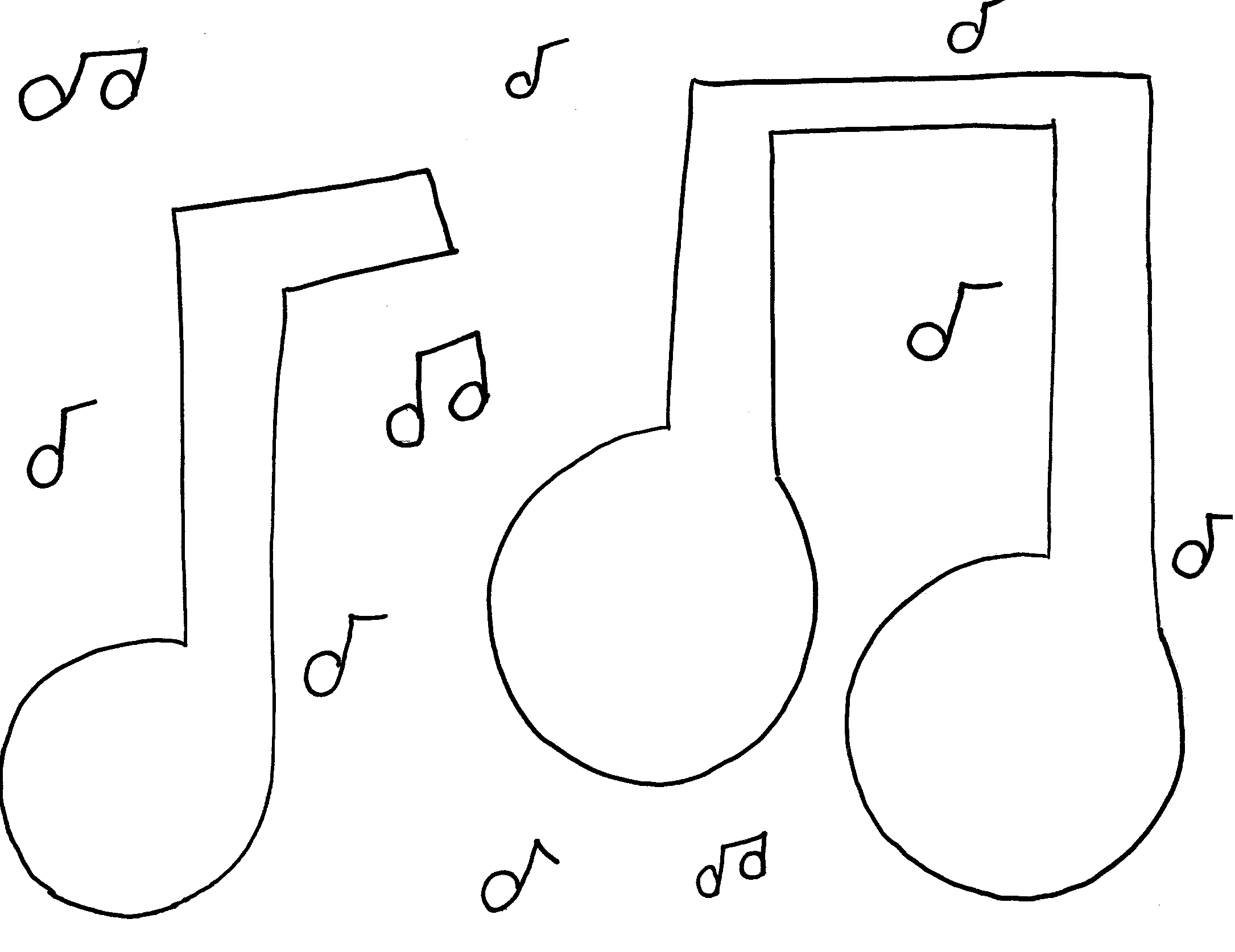 Free printable music note coloring pages for kids