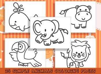 Simple animal coloring pages for preschool and kindergarten pdf file