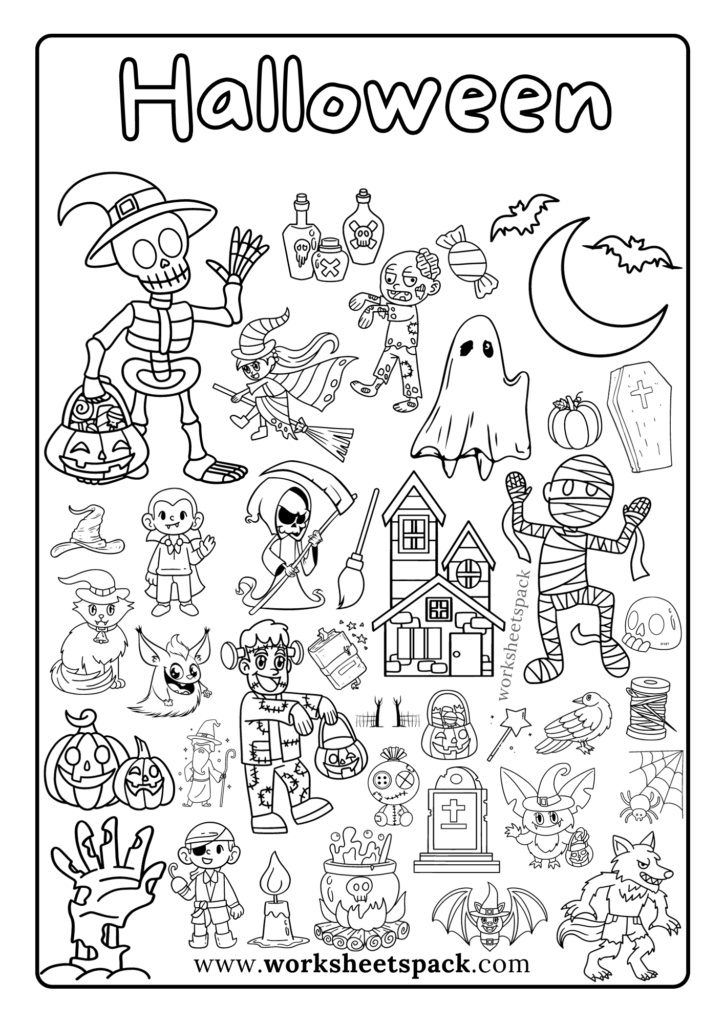 Halloween coloring pages free pdf