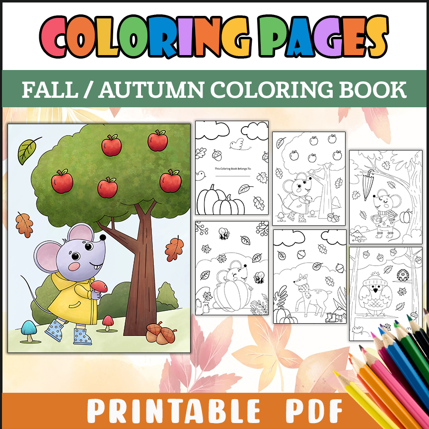 Pdf fall coloring pages for kids cute autumn coloring pages made by teachers