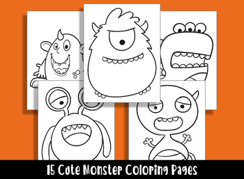 Cute monster coloring pages perfect for preschool and kindergarten pdf file