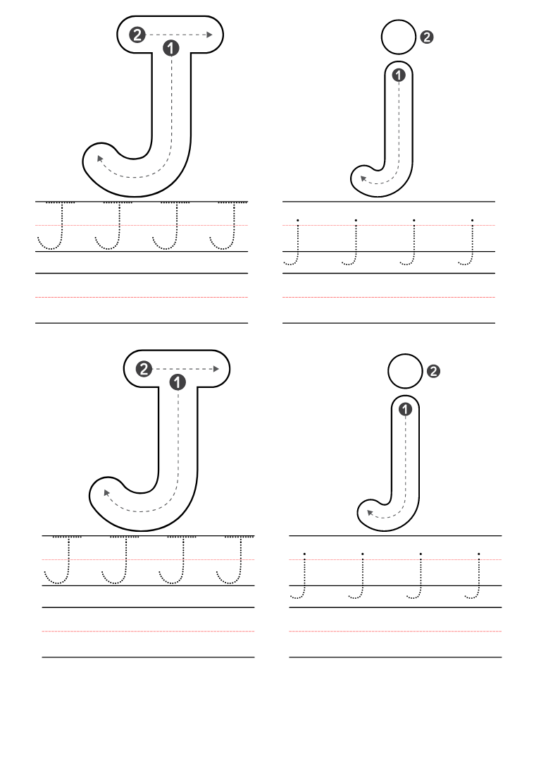 Free letter j coloring pages printable pdf