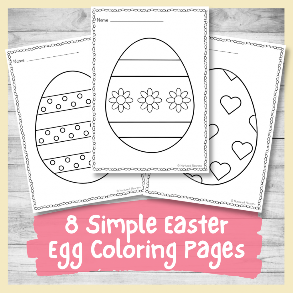 Simple easter egg coloring pages printable pdf