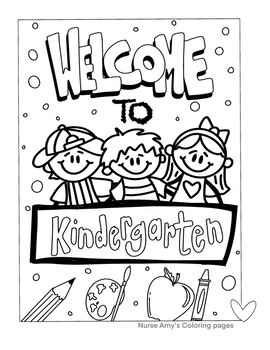 Wele to kindergarten coloring page tpt