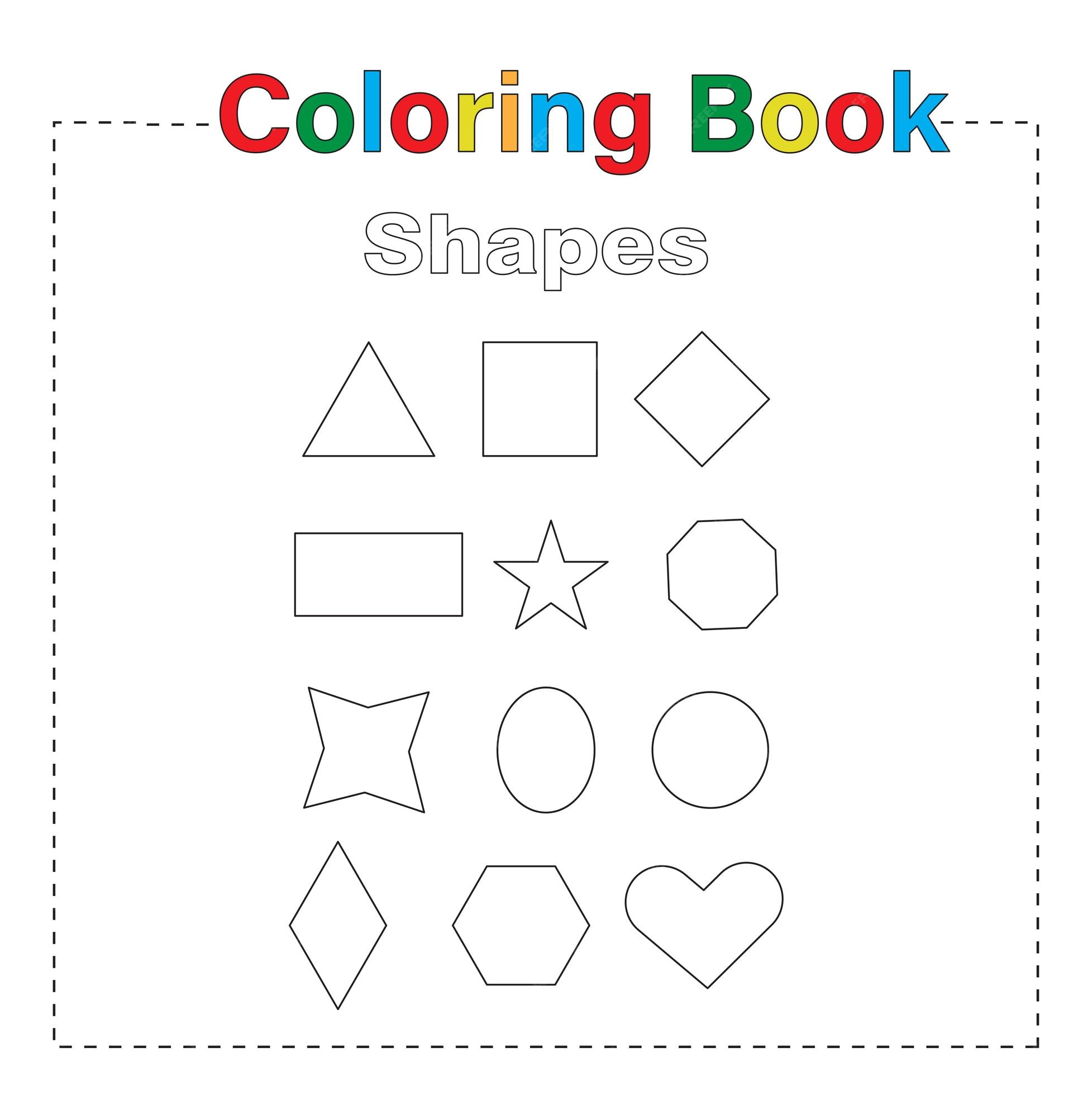 Premium vector shapes coloring page coloring book page